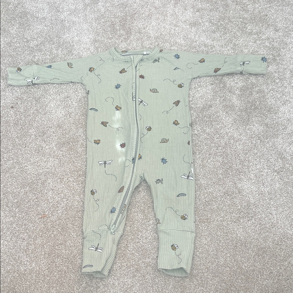 Whimsical Green Infant Convertible Pajamas